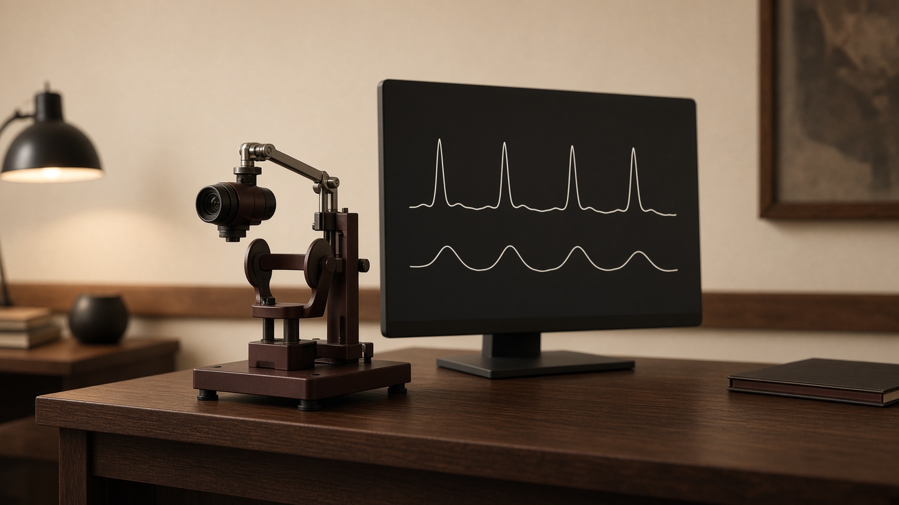 Clinical eye-tracking instrument in a research room